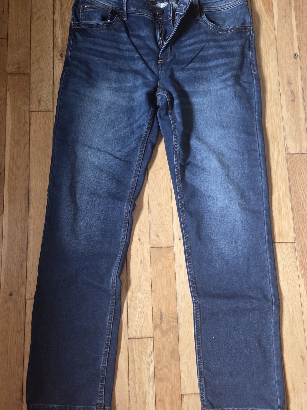 Mens Bench Blue Denim Jeans with Contrast Stitching